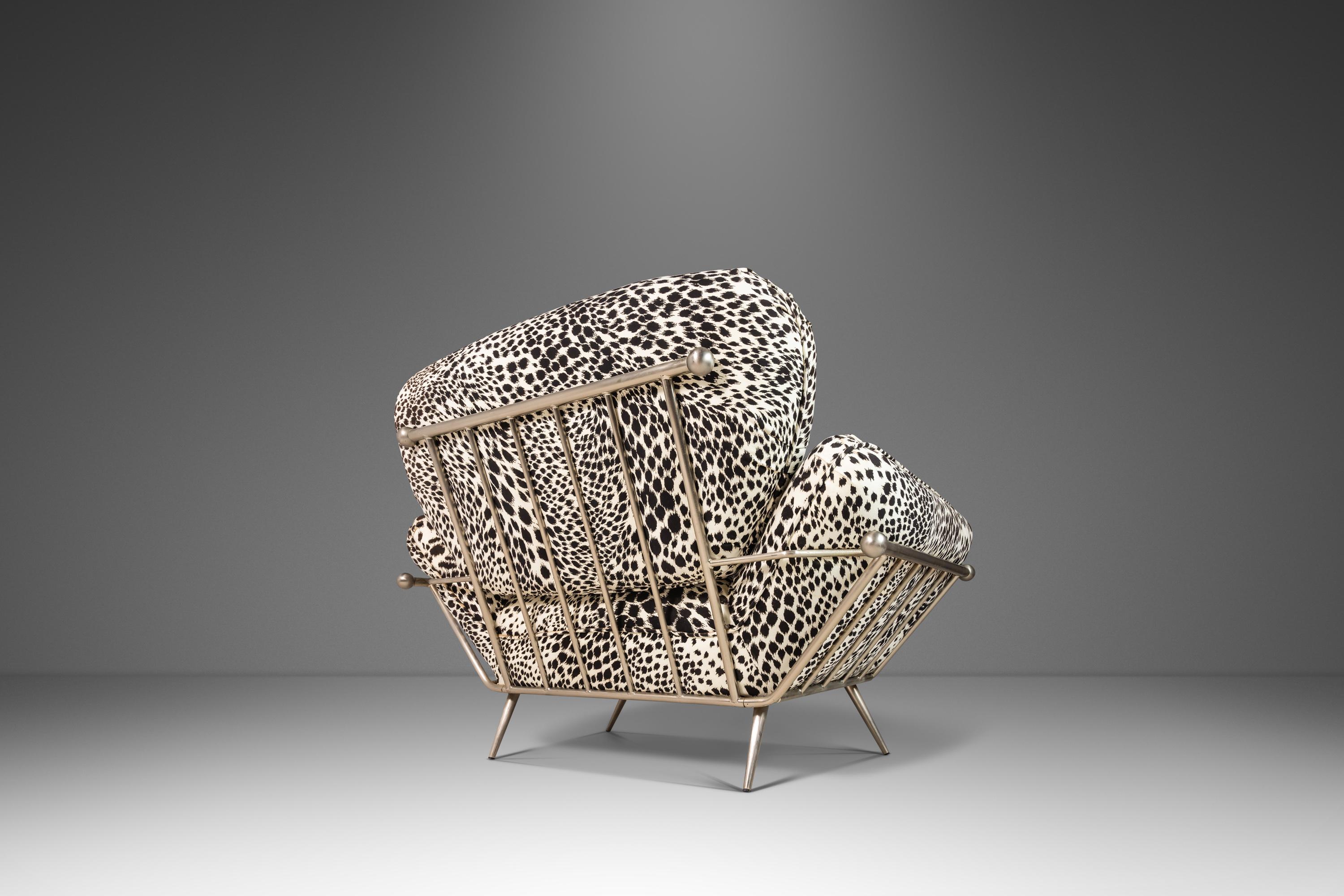 Lounge Chair in Animal Print for Carson's Attributed to Milo Baughman, c. 1980's For Sale 2