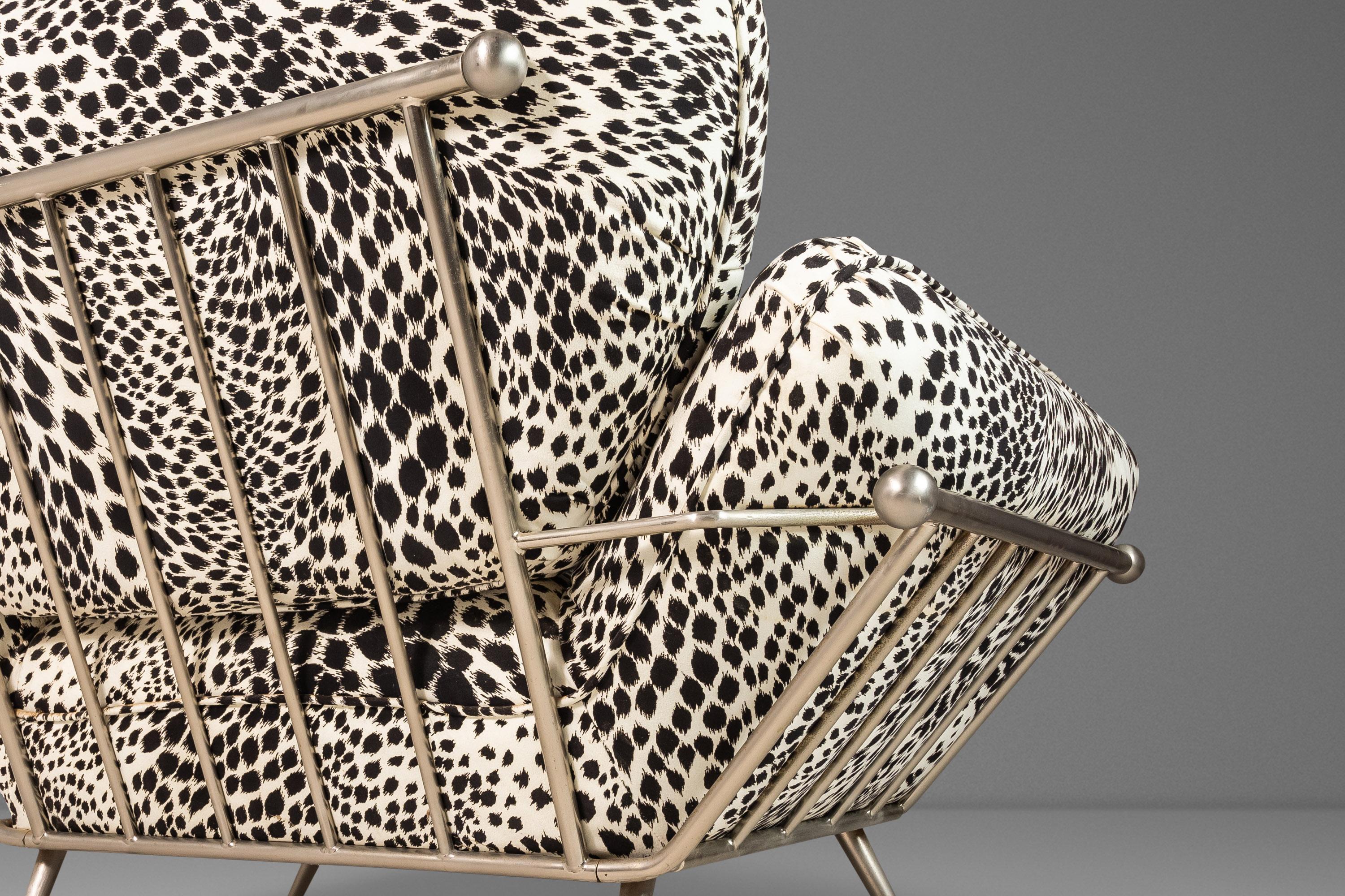 Lounge Chair in Animal Print for Carson's Attributed to Milo Baughman, c. 1980's For Sale 3