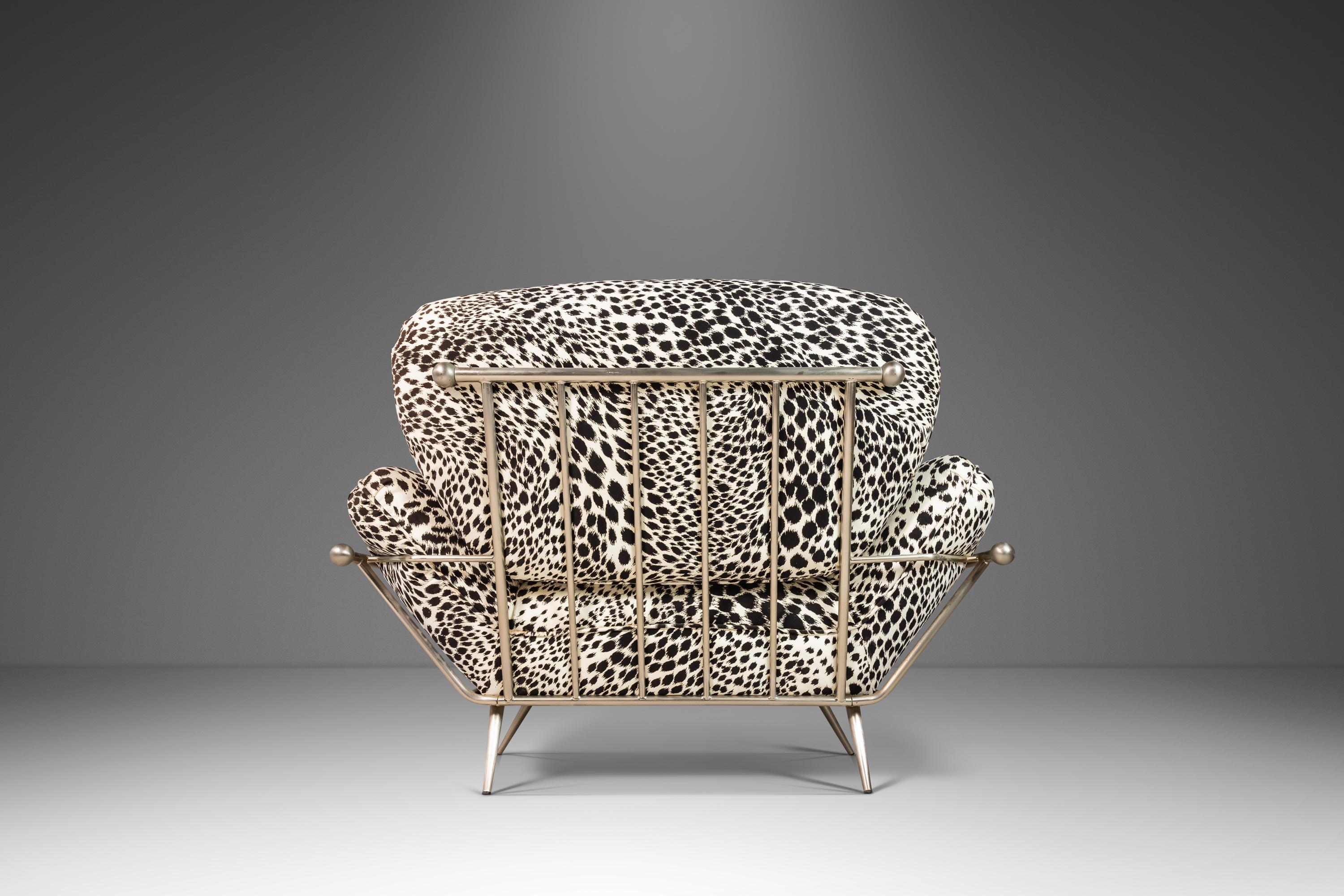 Lounge Chair in Animal Print for Carson's Attributed to Milo Baughman, c. 1980's For Sale 4