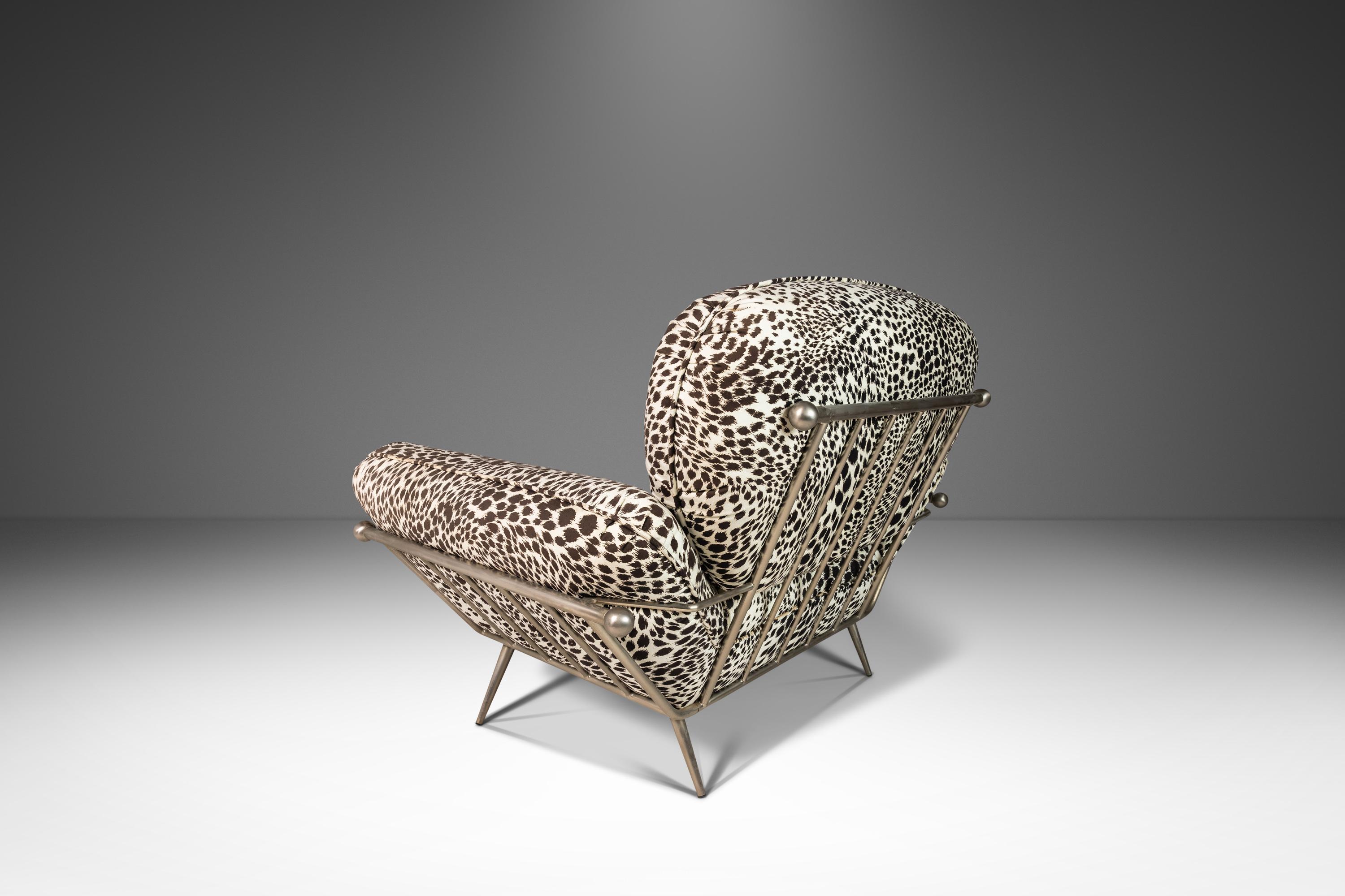 Lounge Chair in Animal Print for Carson's Attributed to Milo Baughman, c. 1980's For Sale 5