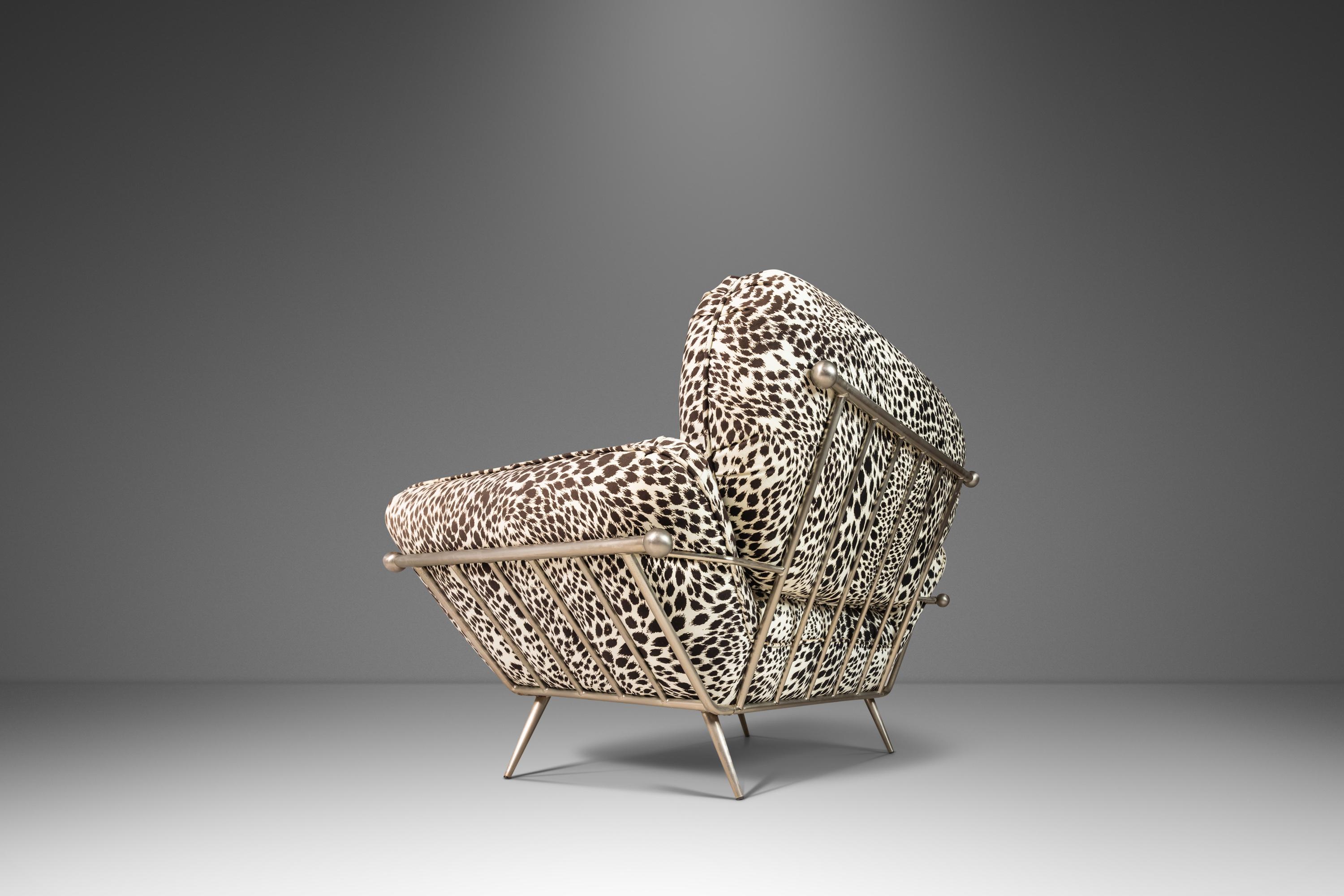 Lounge Chair in Animal Print for Carson's Attributed to Milo Baughman, c. 1980's For Sale 6