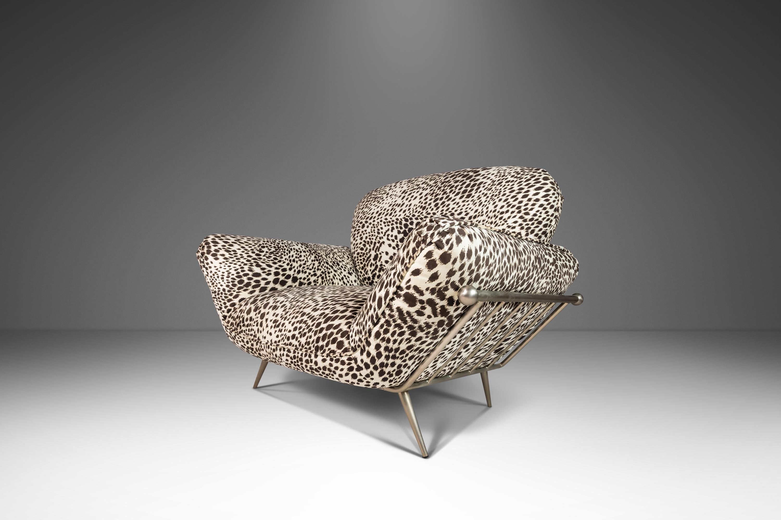 Lounge Chair in Animal Print for Carson's Attributed to Milo Baughman, c. 1980's For Sale 8