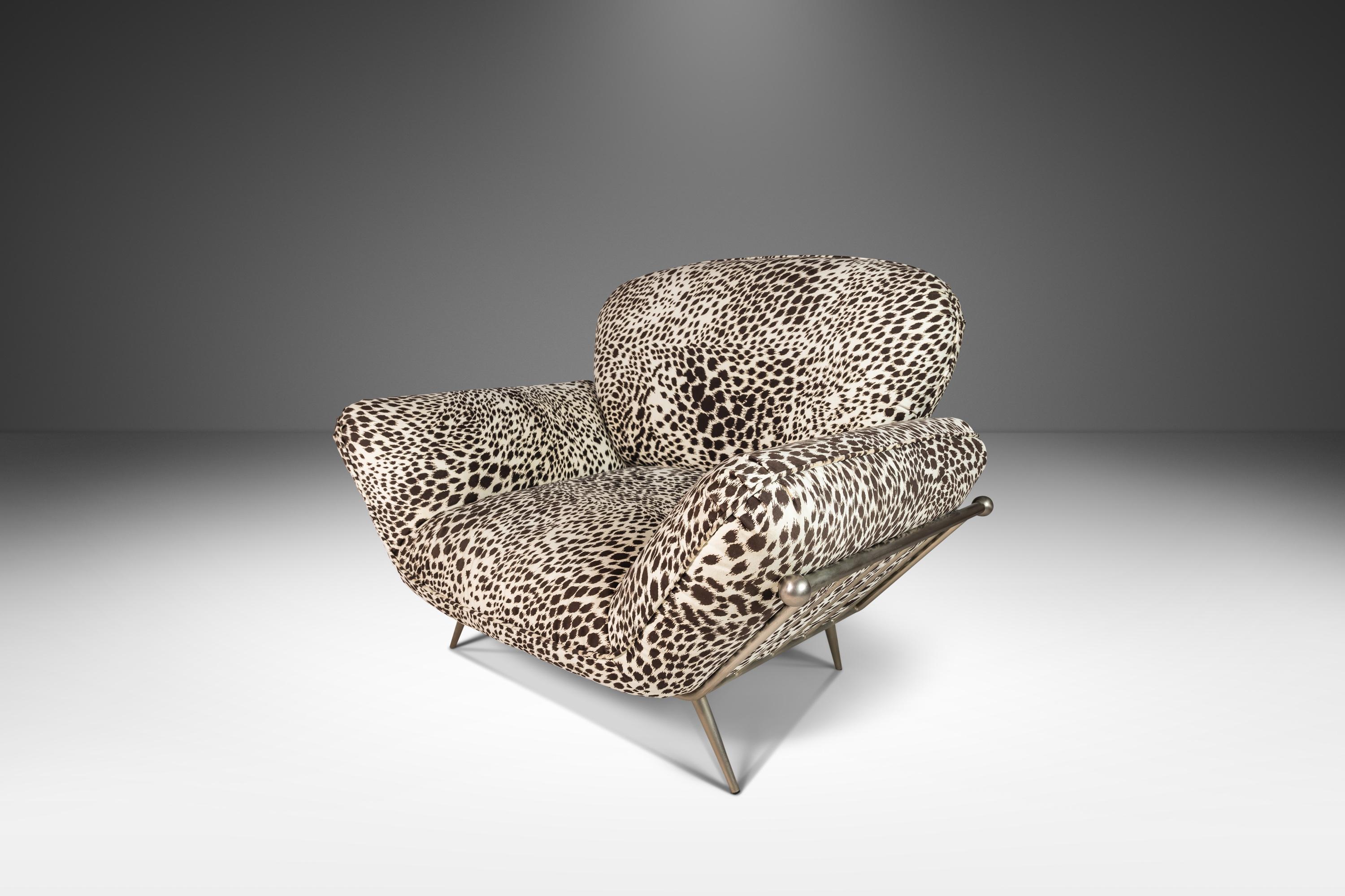 Lounge Chair in Animal Print for Carson's Attributed to Milo Baughman, c. 1980's For Sale 9