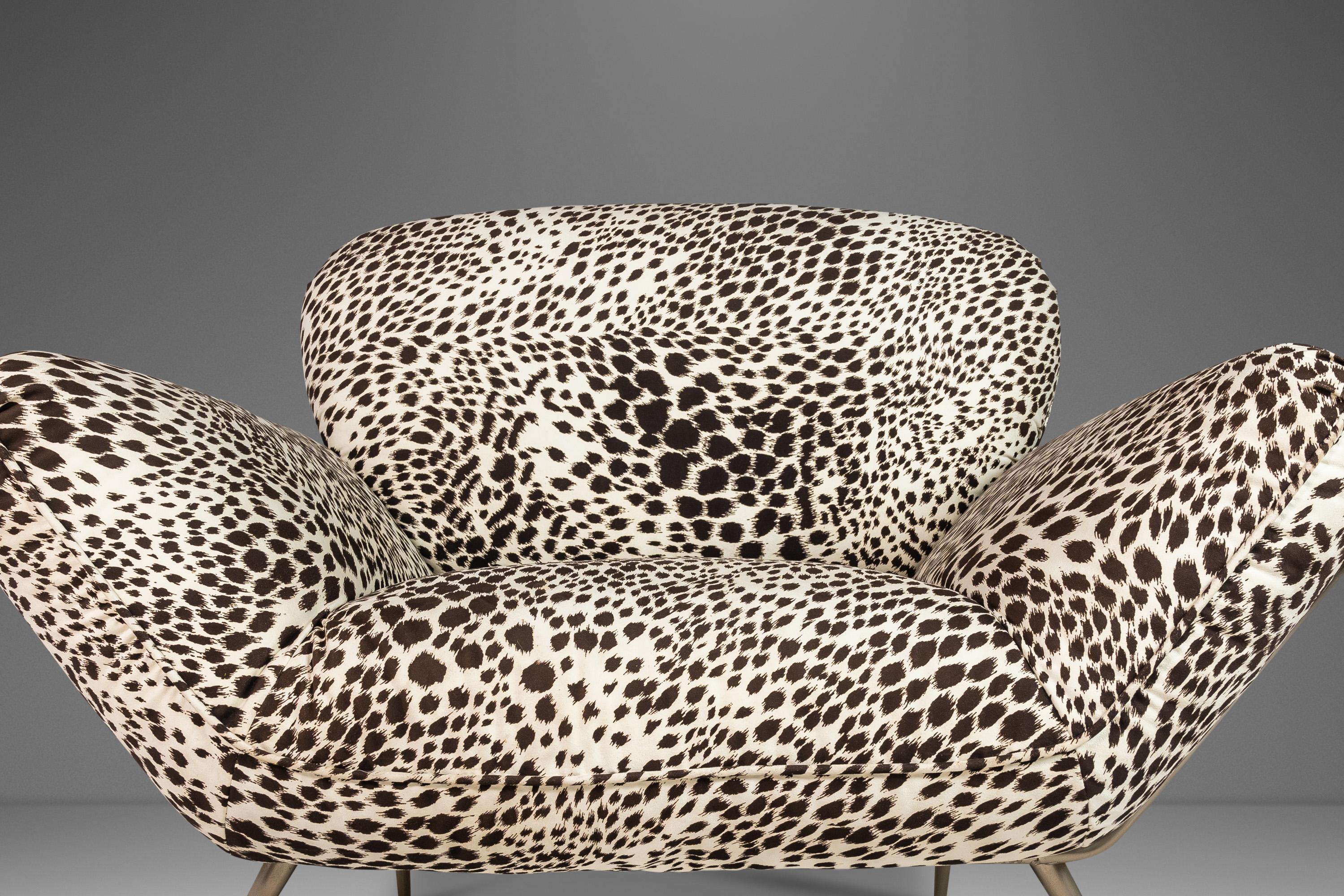Post-Modern Lounge Chair in Animal Print for Carson's Attributed to Milo Baughman, c. 1980's For Sale