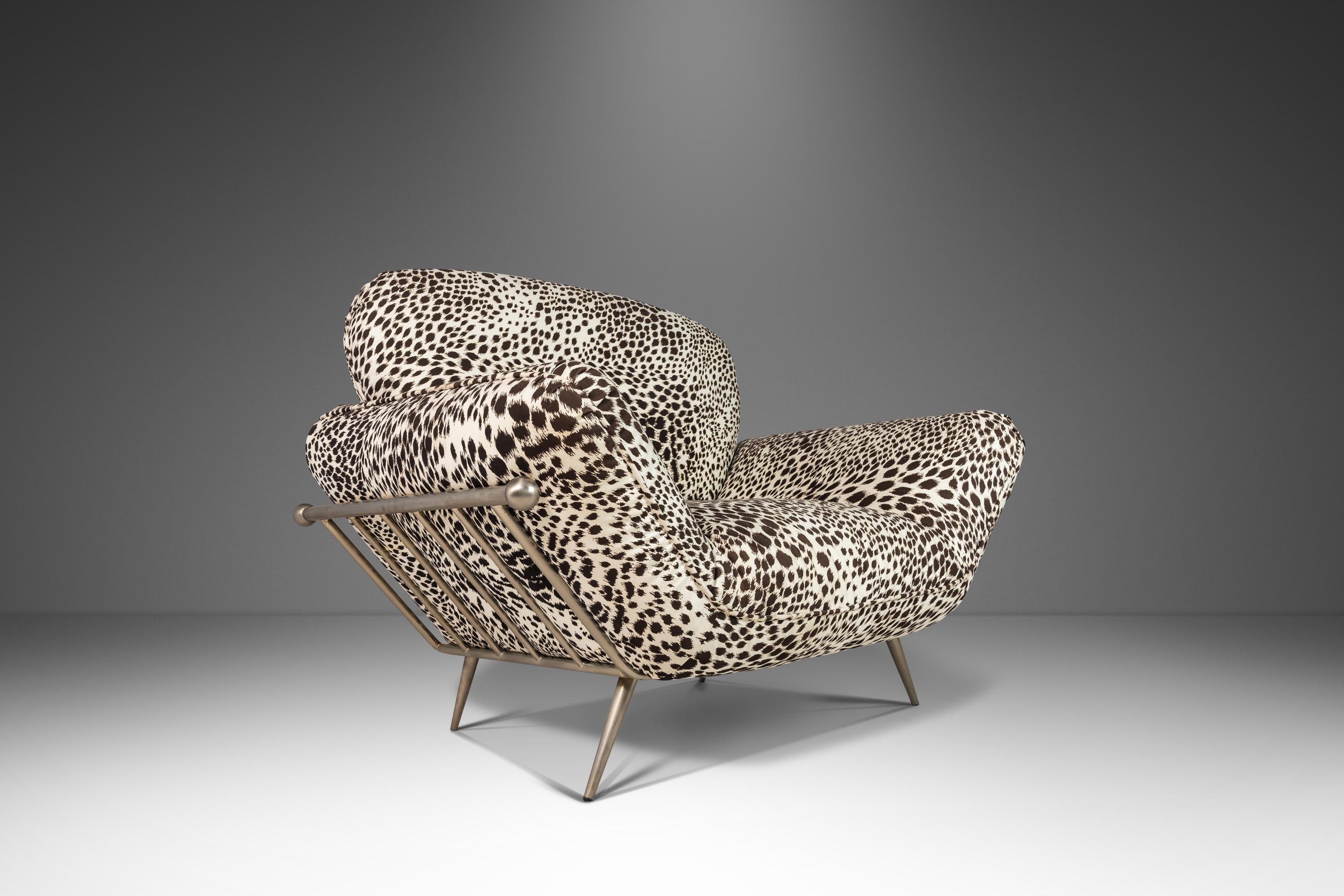 Late 20th Century Lounge Chair in Animal Print for Carson's Attributed to Milo Baughman, c. 1980's For Sale