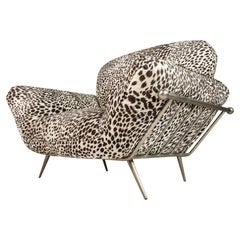 Lounge Chair in Animal Print for Carson's Attributed to Milo Baughman, c. 1980's