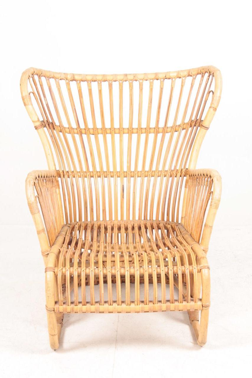 Danish Lounge Chair in Bamboo by Tove and Edvard Kindt-Larsen For Sale