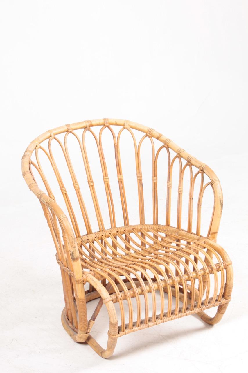 Scandinavian Modern Lounge Chair in Bamboo by Tove & Edvard Kindt-Larsen, 1940s