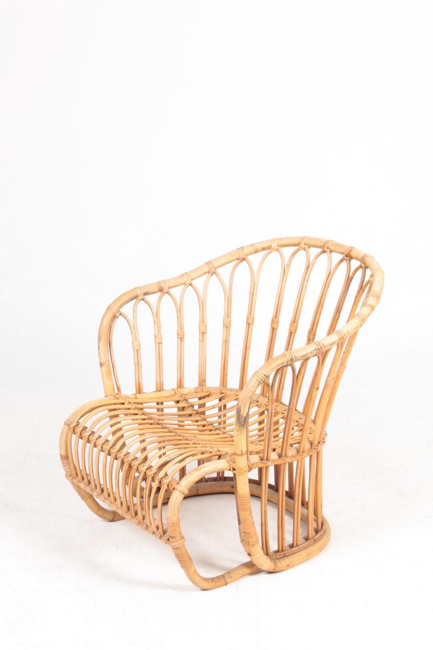 Mid-20th Century Lounge Chair in Bamboo by Tove & Edvard Kindt-Larsen, 1940s