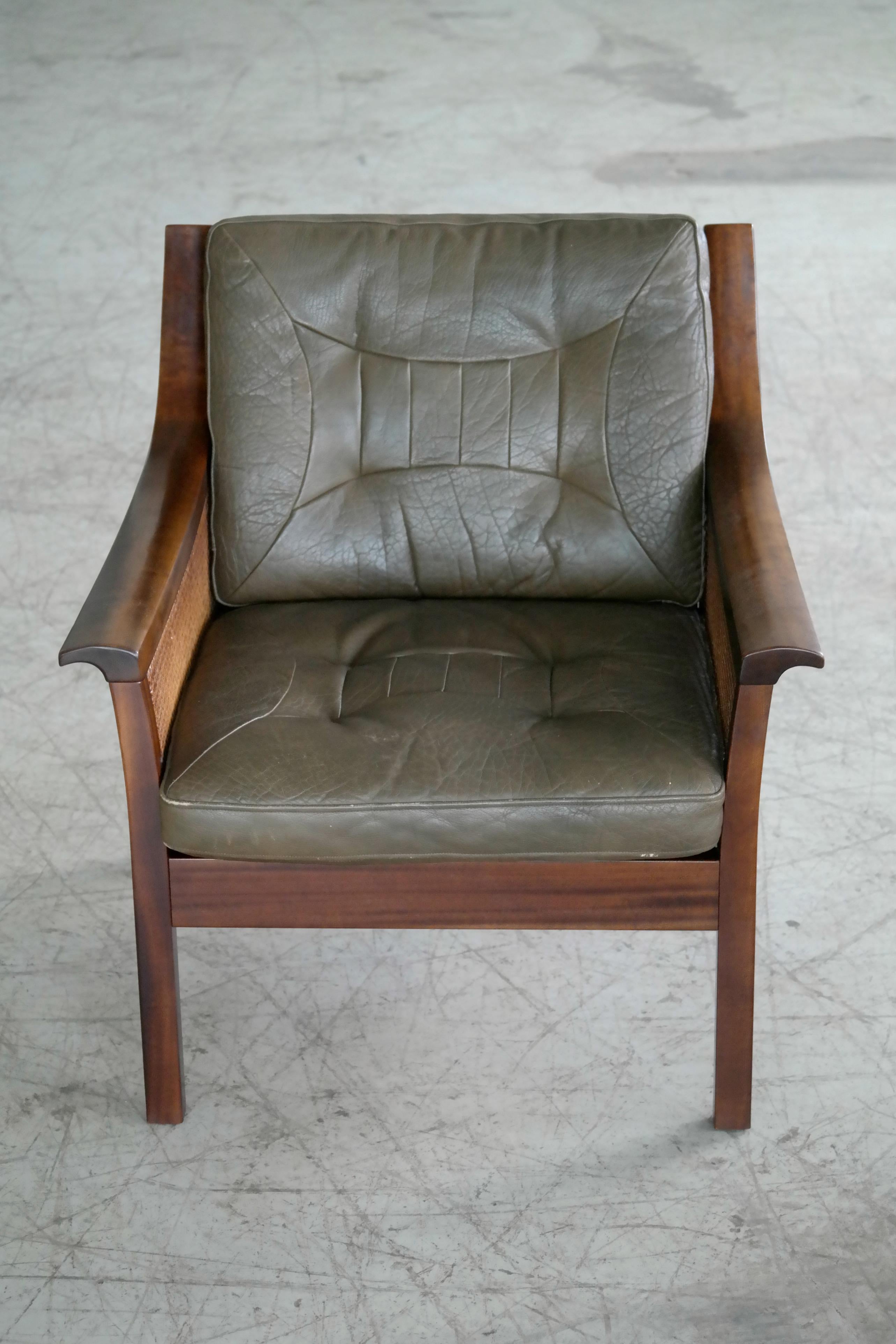 leather cane chair