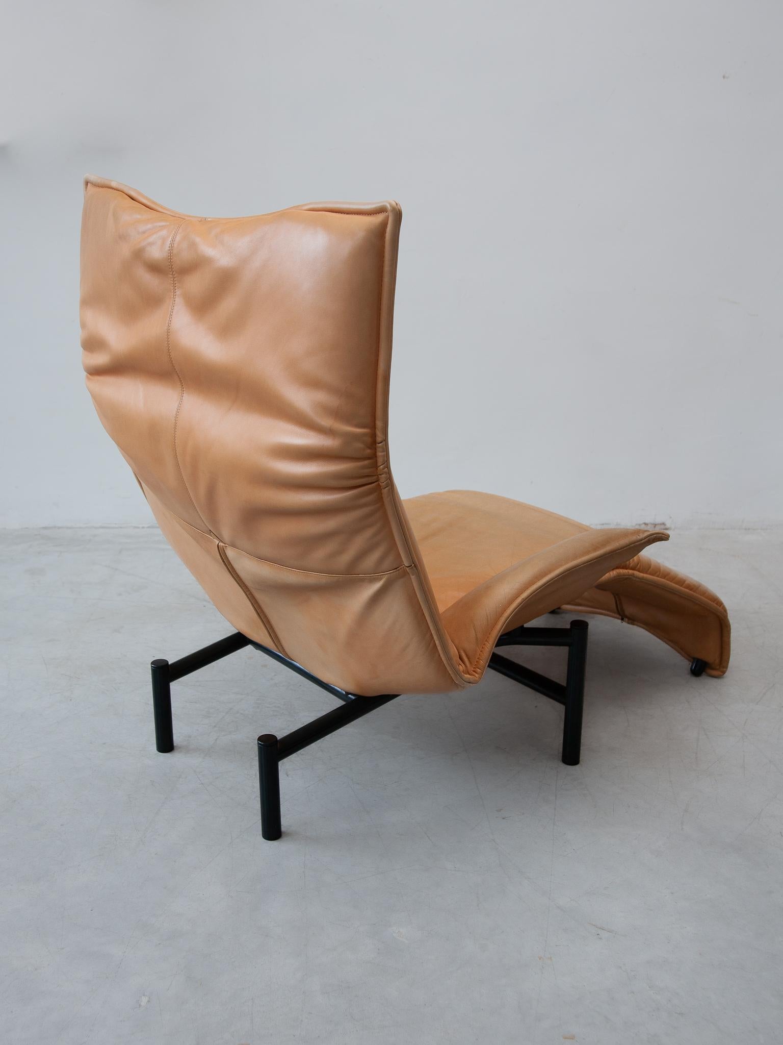 Lounge Chair in Camel Leather design by Vico Magistretti for Cassina, 1980 2