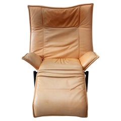 Lounge Chair in Camel Leather design by Vico Magistretti for Cassina, 1980