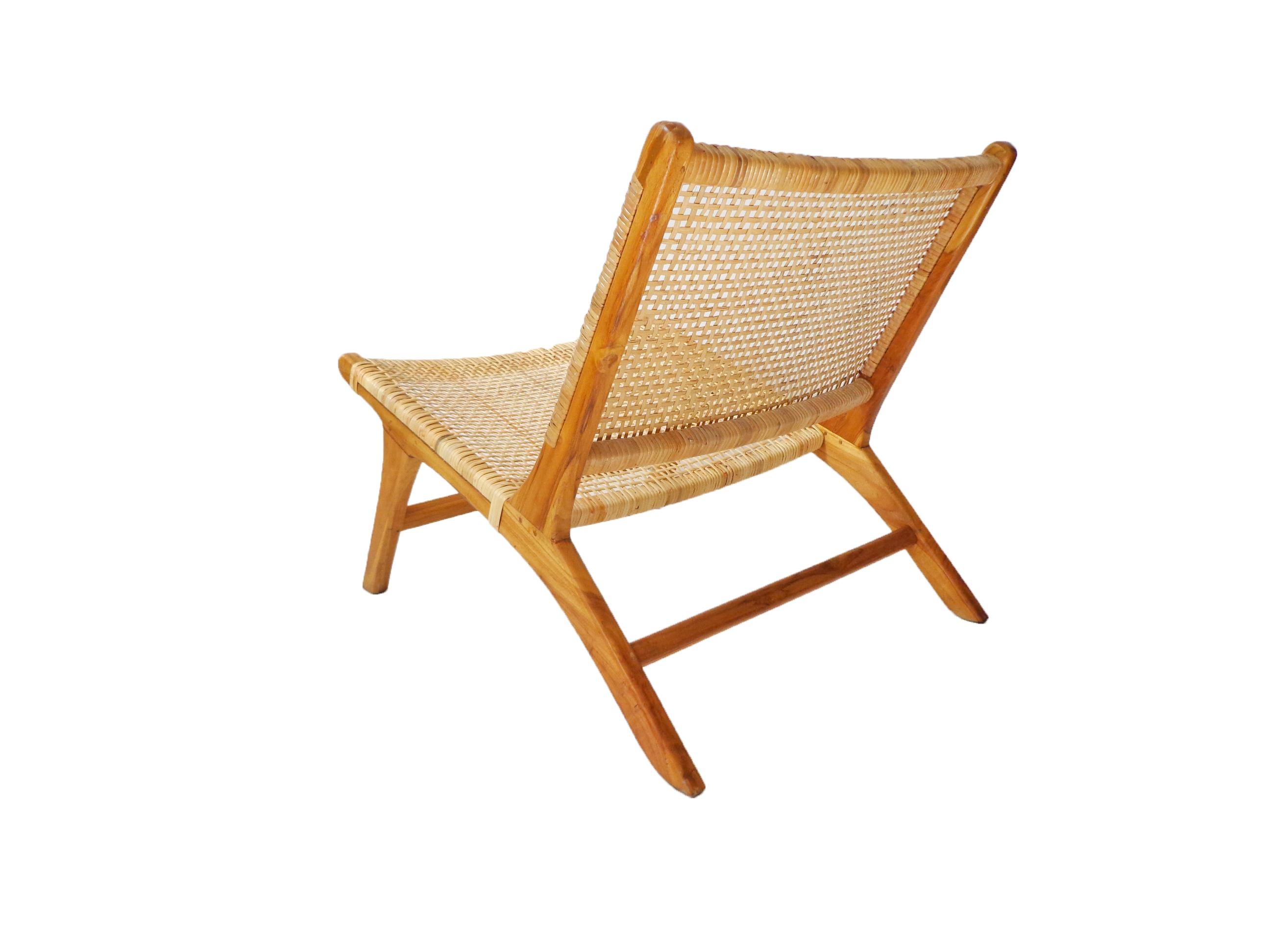 Mid-Century Modern Lounge chair in  Cane and Solid Wood, Brazilian and Midcentury style, Modern For Sale