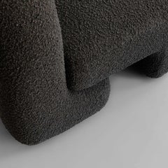 Lounge Chair in Deep Taupe Bouclé Contemporary Sculptural Design