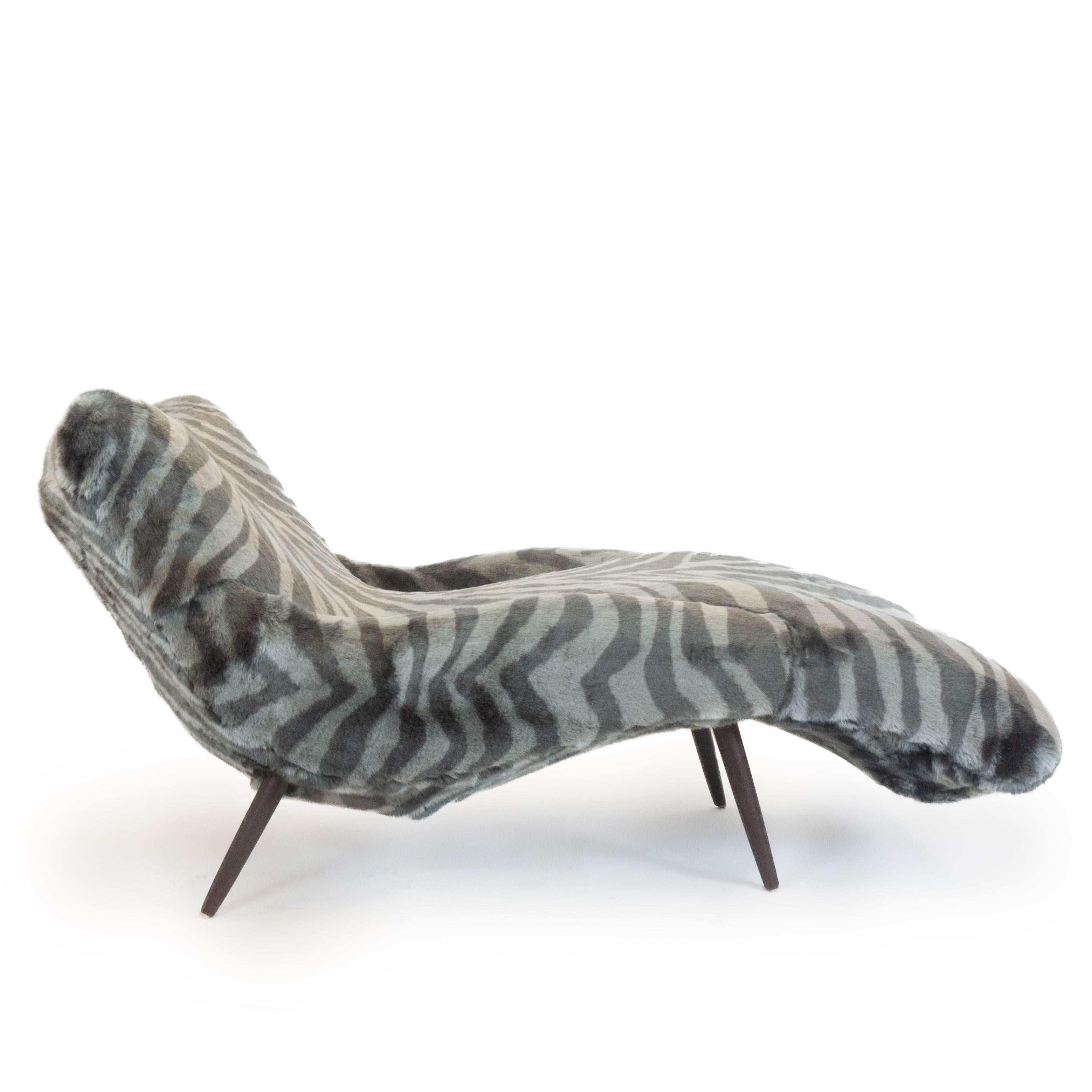 Contemporary Lounge Chair in Faux Tiger Fur For Sale