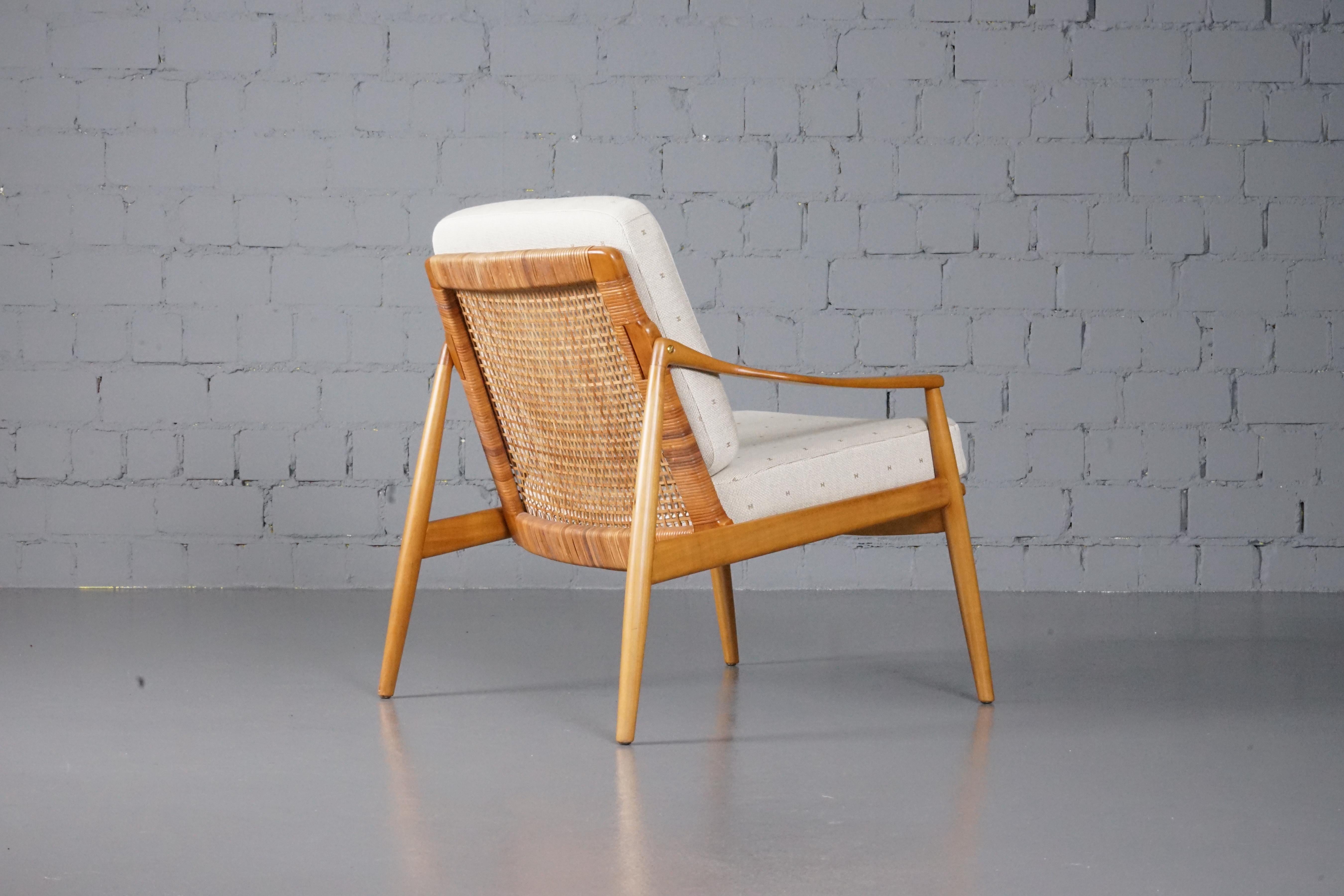 Lounge Chair in Hermès Upholstery by Hartmut Lohmeyer for Wilkhahn, 1950s In Good Condition For Sale In Kelkheim (Taunus), HE