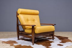 Lounge Chair in Leather and Jacaranda Rosewood in Style of Sergio Rodrigues