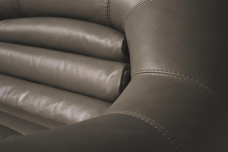 Lounge Chair in Leather by De Pas, D’Urbino & Lomazzi for BBB Bonacina For Sale 1