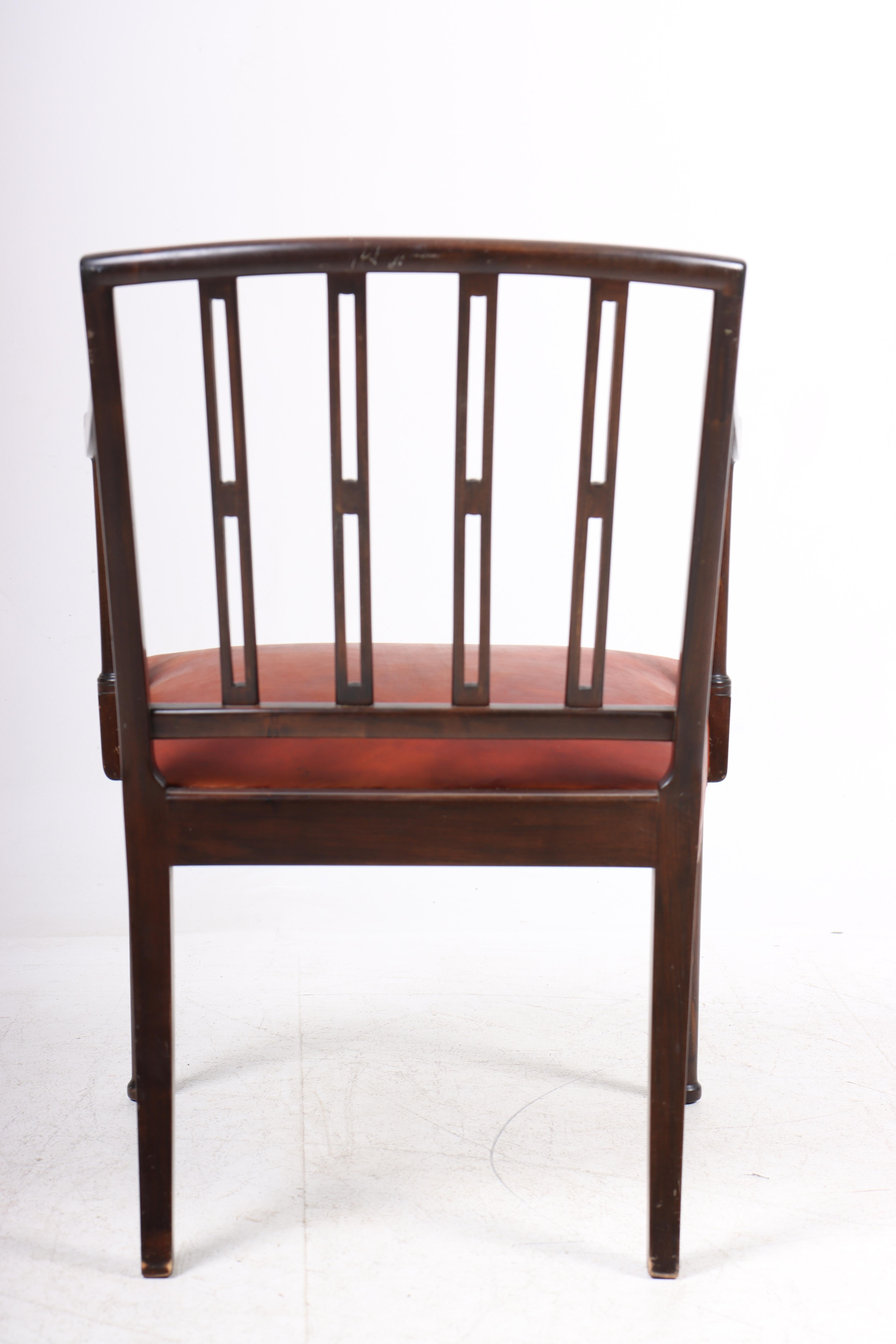  Chaise longue en cuir d'Ole Wanscher, fabriquée au Danemark dans les années 1950 Bon état - En vente à Lejre, DK