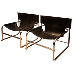 Lounge chair in leather by Rodney Kinsman