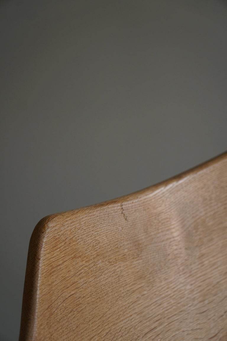Lounge Chair in Oak and Lambswool, Henning Kjærnulf, "Razorblade