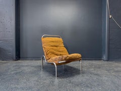 Loungesessel aus patiniertem Wildleder und Stahl von Erik Ole Jørgensen