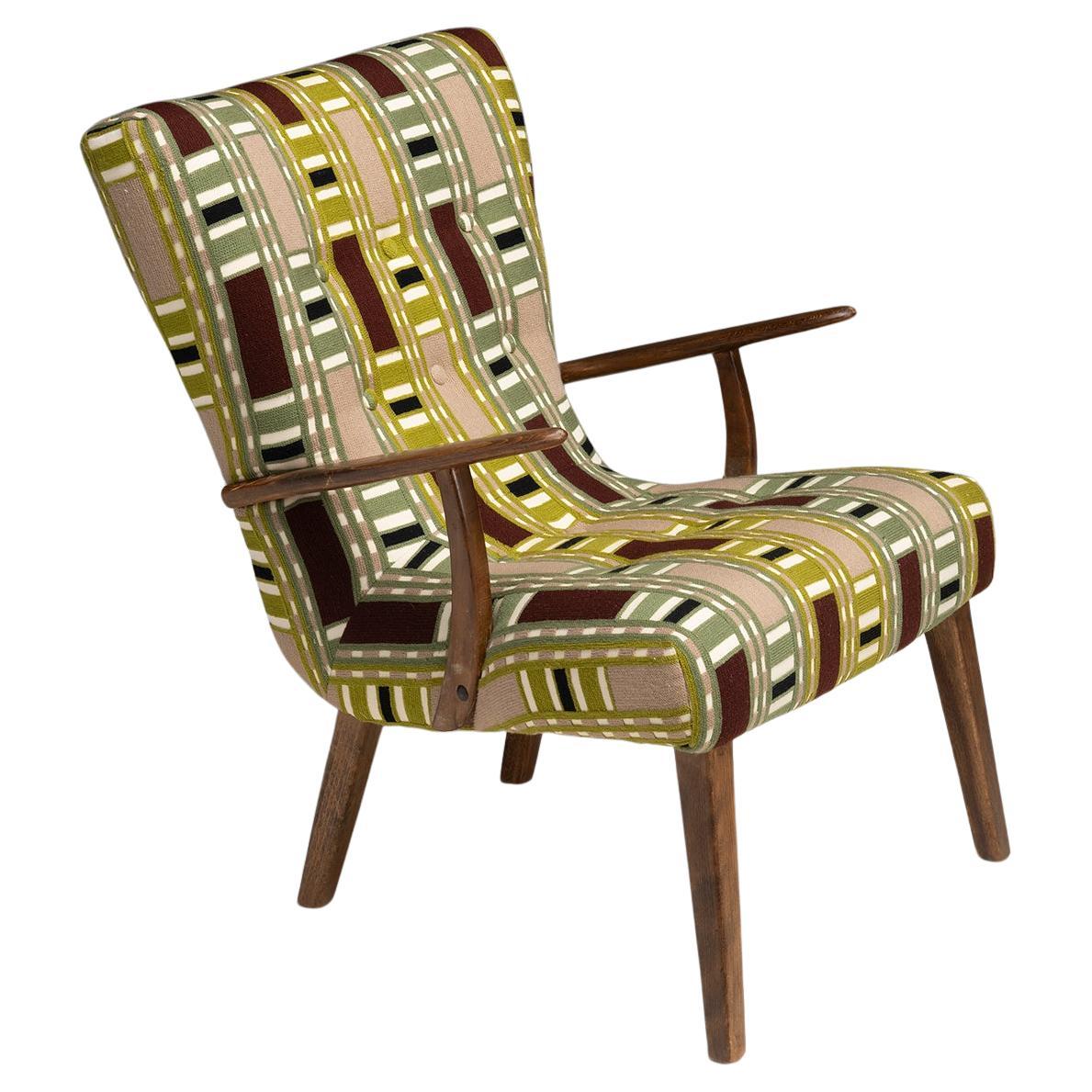 Lounge Chair in Pierre Frey, Denmark circa 1950 For Sale