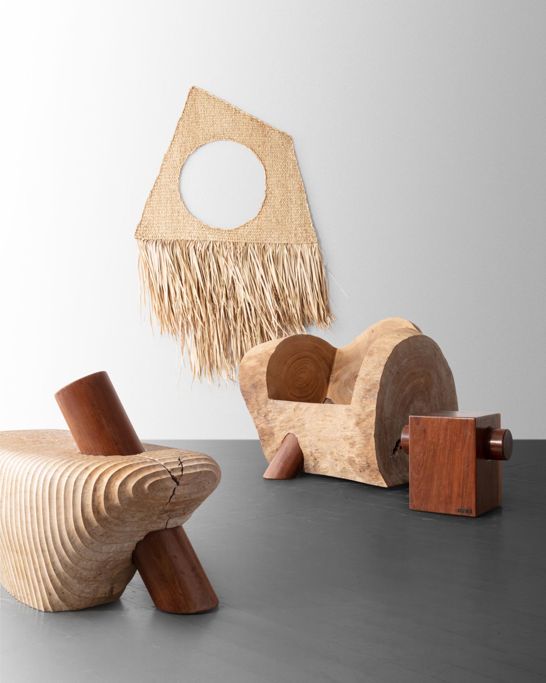 Contemporary Lounge Chair in Piquiá Wood by Zanini de Zanine Caldas For Sale