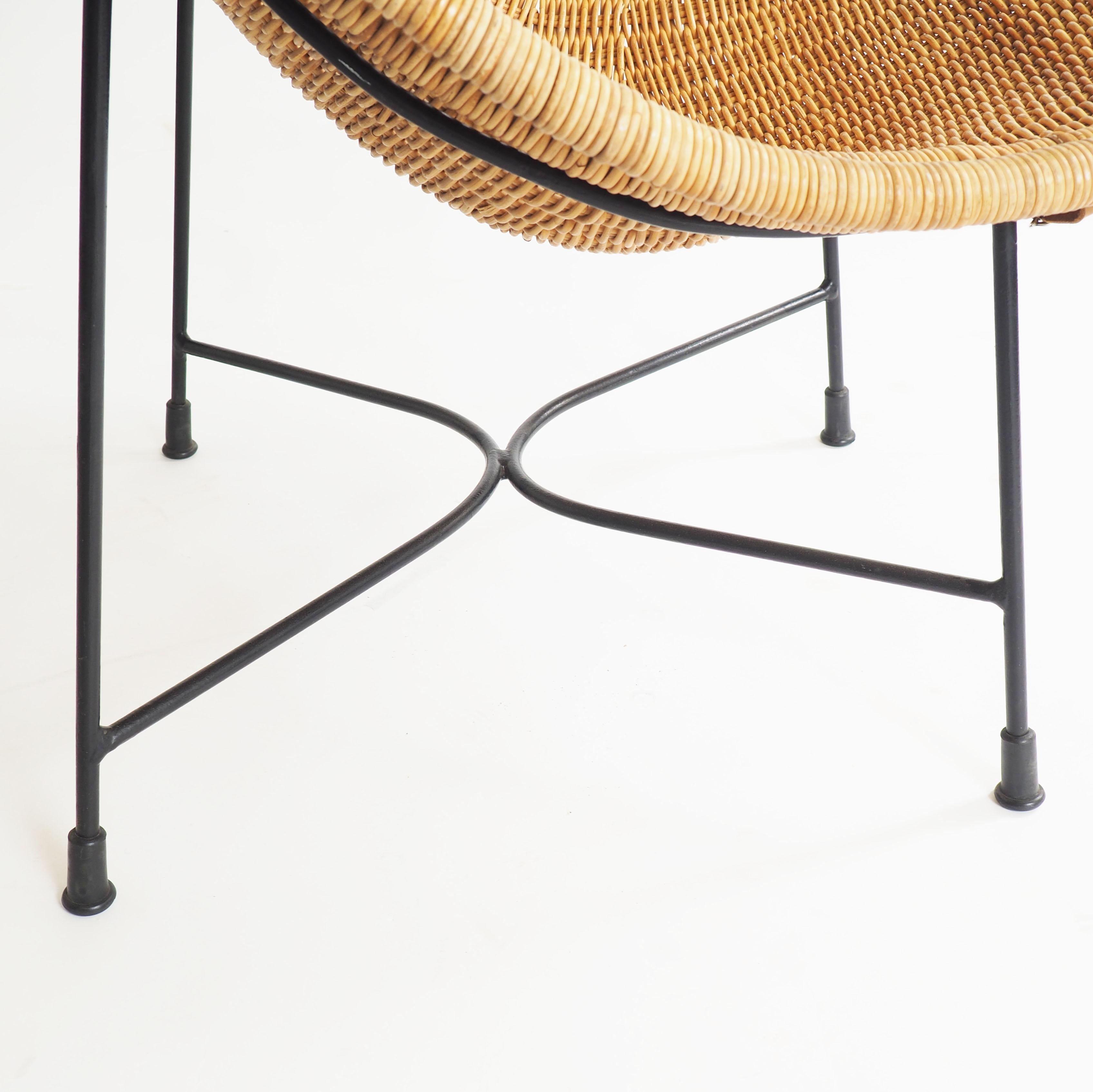Mid-20th Century Lounge Chair in Rattan 