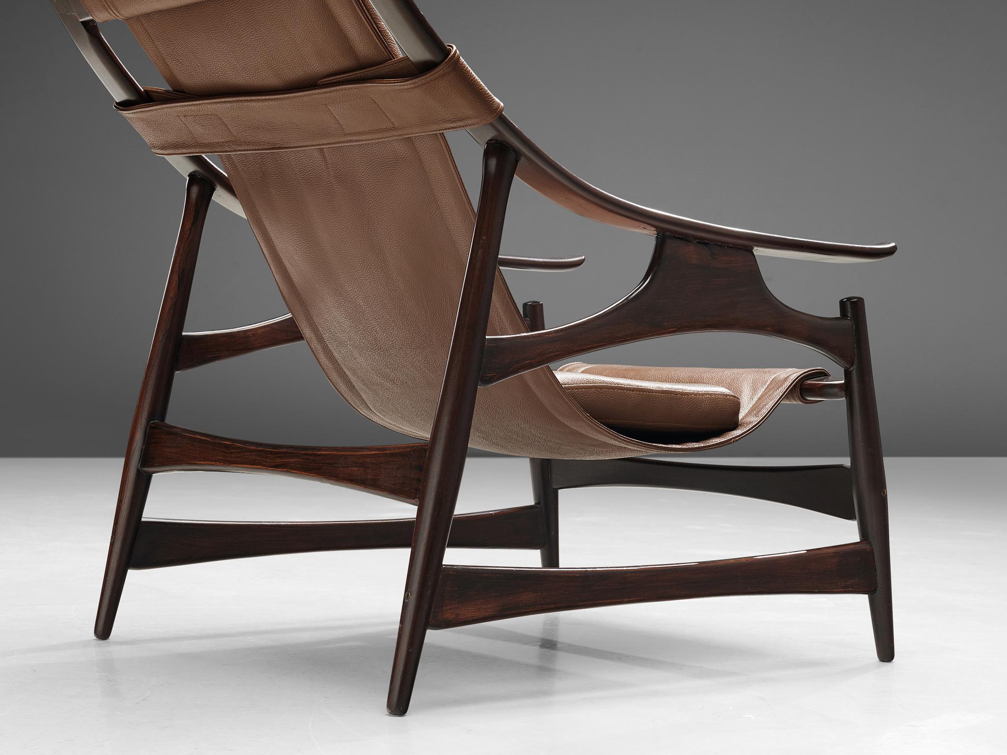 Mid-20th Century Lounge Chair in Brazillian Walnut by Liceu De Artes Sao Paulo