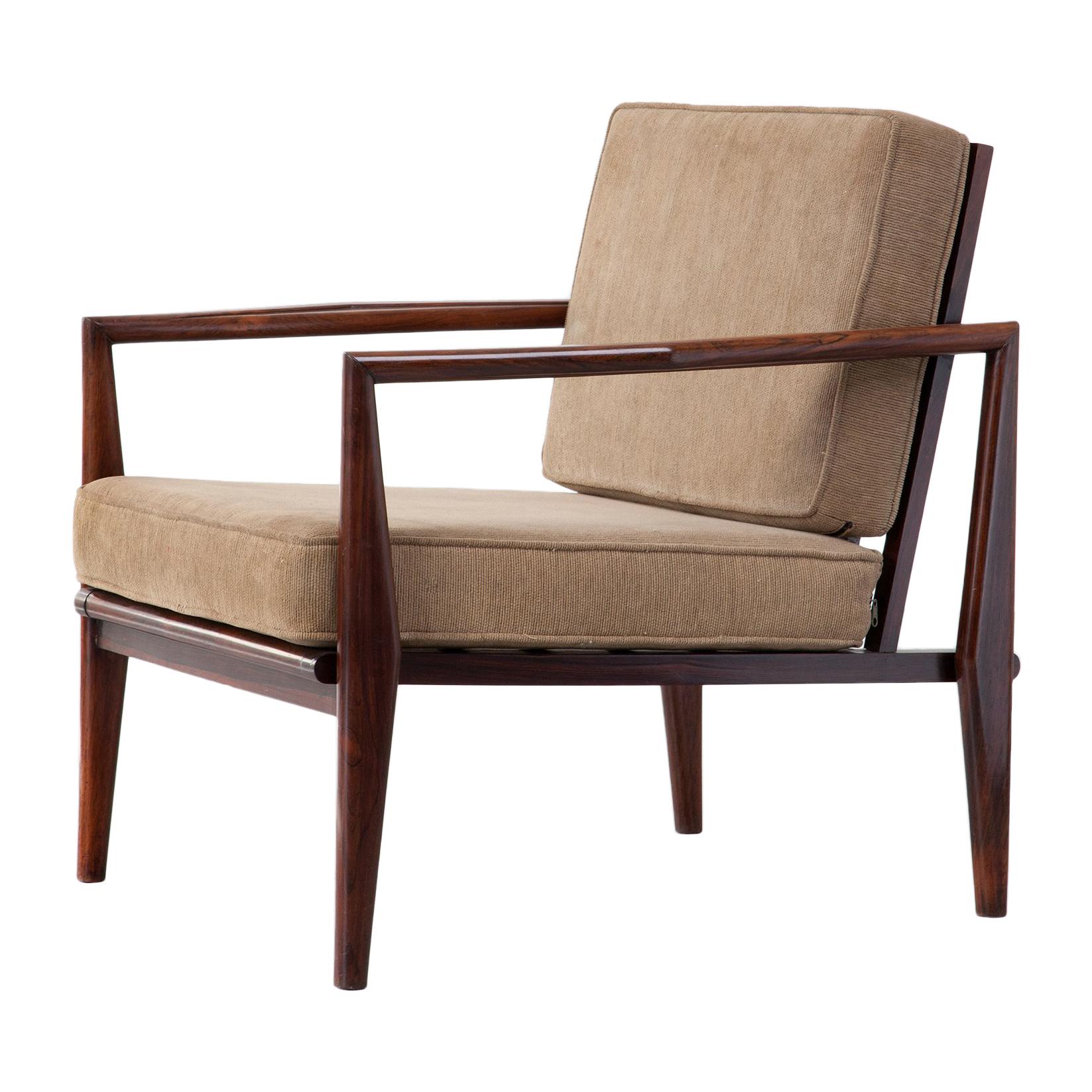 Lounge Chair in Rosewood with Beige Upholstery by Fatima, circa 1960