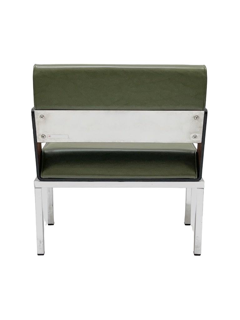 French Lounge Chair in Skaï, Metal and Wood by Roger Tallon, Technès, 1966