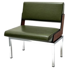 Vintage Lounge Chair in Skaï, Metal and Wood by Roger Tallon, Technès, 1966