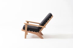 Solid Wood Lounge Chair with Reclining Seat