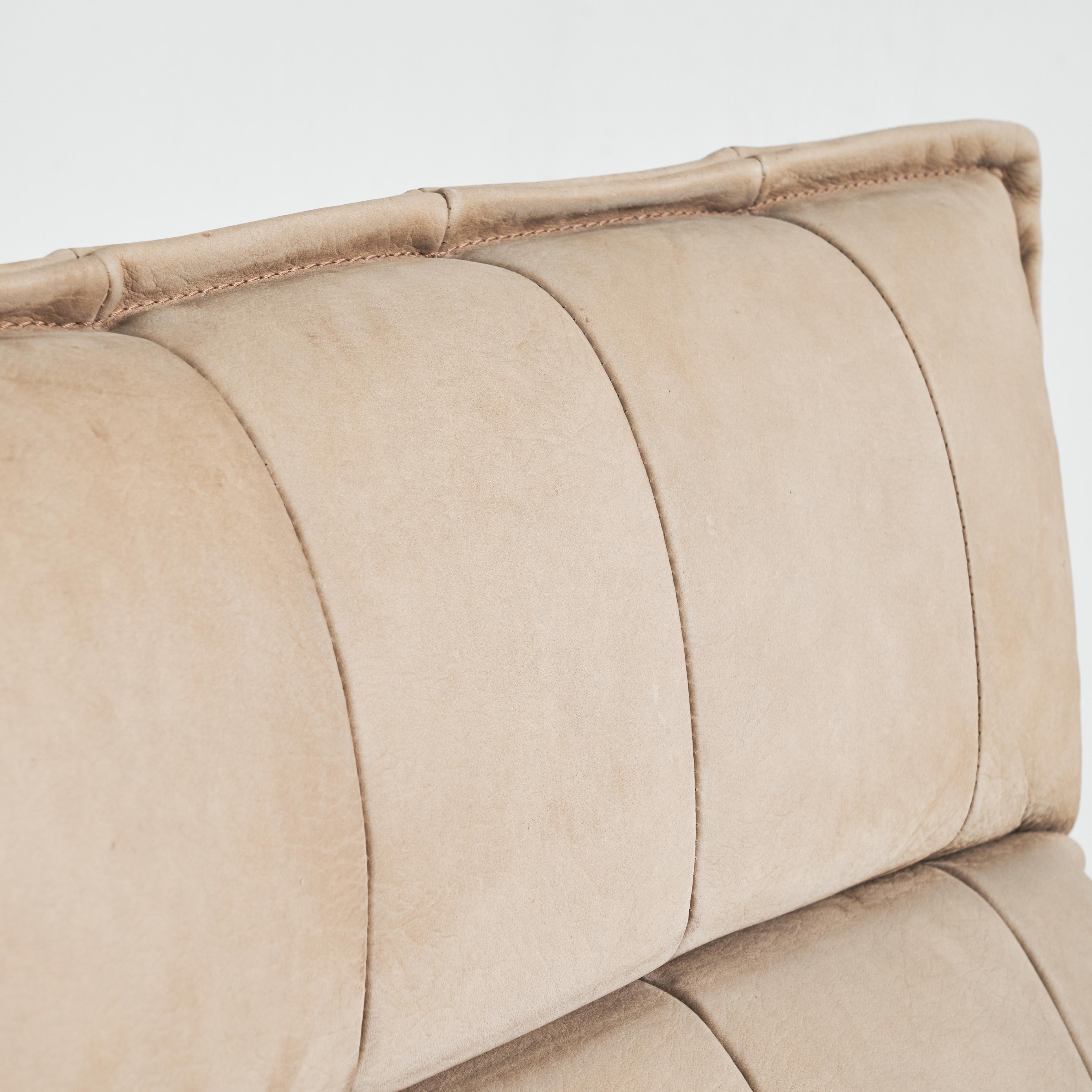 20th Century Lounge Chair in Camel Colored Suede and Stained Oak, 1970s