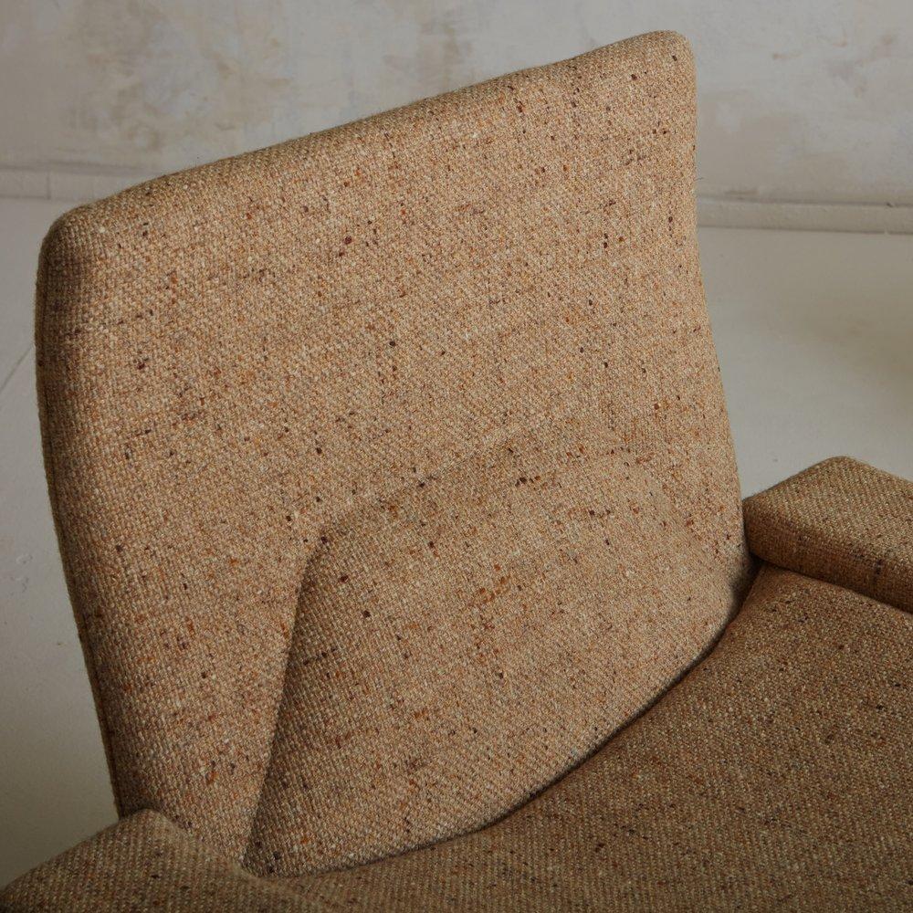 Lounge Chair in Taupe Tweed by Matteo Grassi, Italy 1990s, 2 Available In Good Condition In Chicago, IL