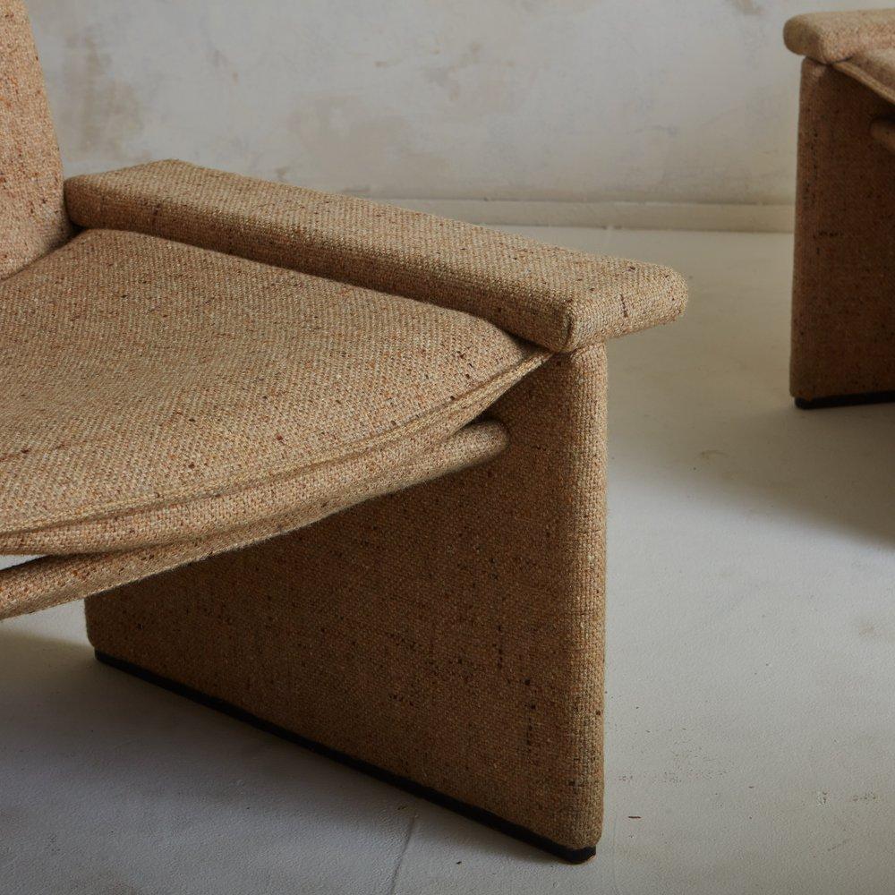 Textile Lounge Chair in Taupe Tweed by Matteo Grassi, Italy 1990s, 2 Available