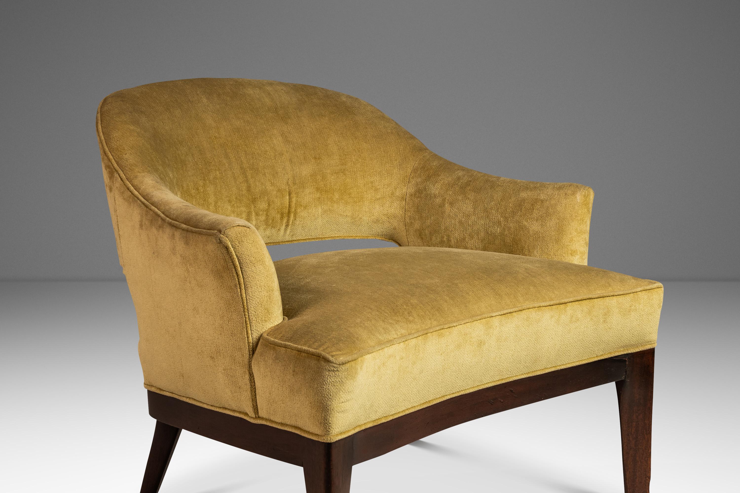 Loungesessel aus Nussbaumholz und Original-Stoff nach Harvey Probber, Usa, ca. 1970er Jahre im Angebot 4