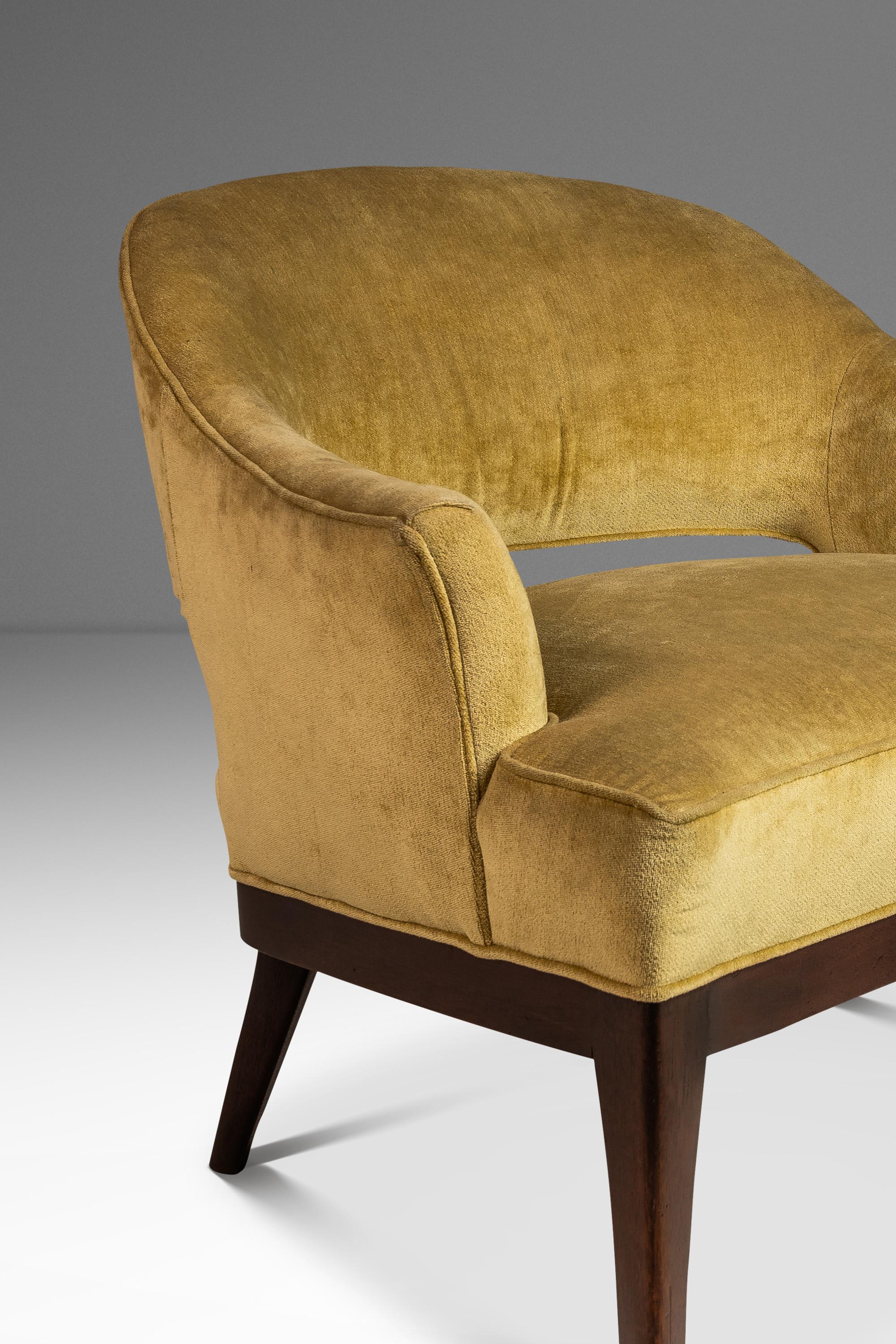 Loungesessel aus Nussbaumholz und Original-Stoff nach Harvey Probber, Usa, ca. 1970er Jahre im Angebot 8