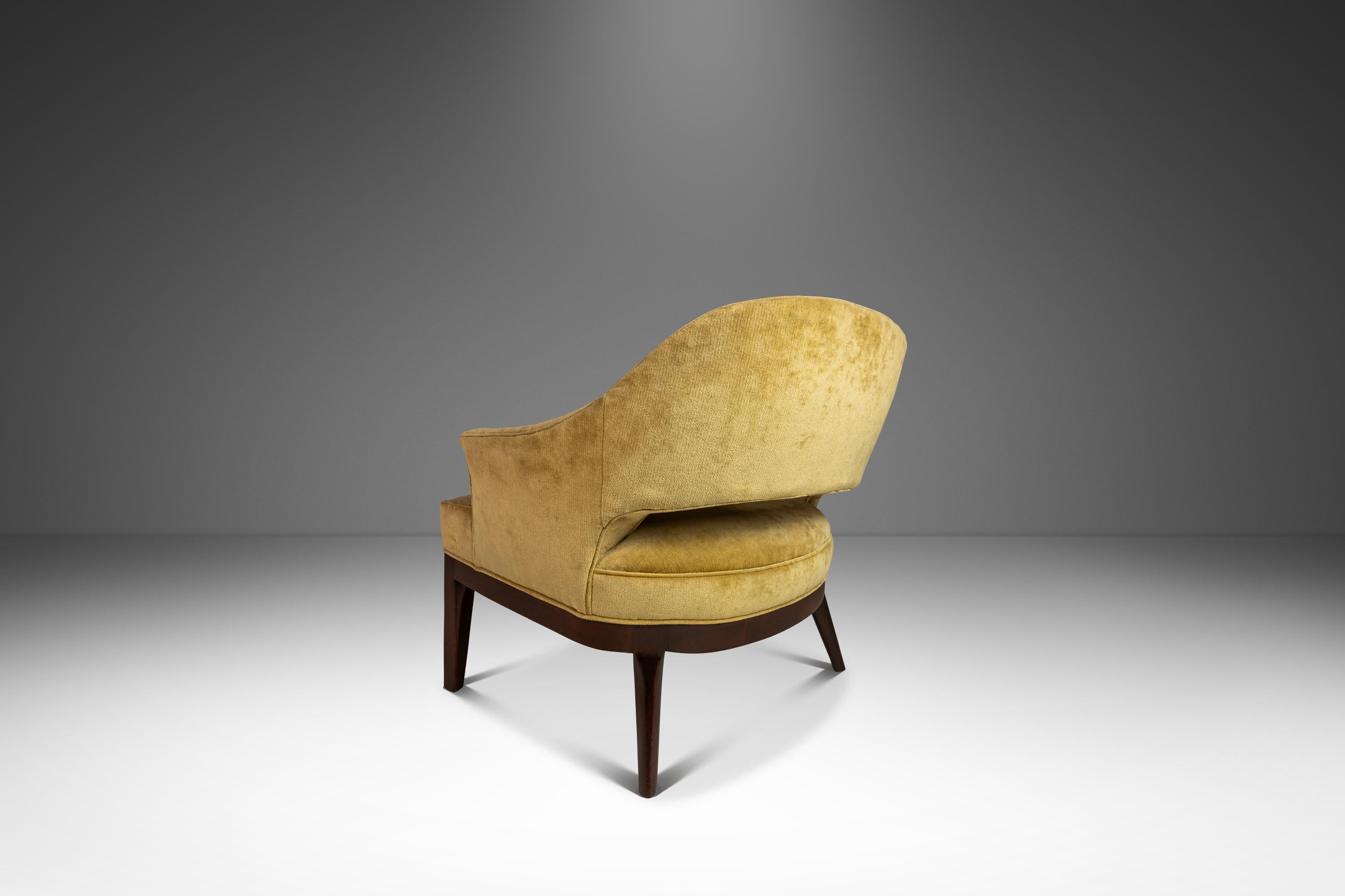 Loungesessel aus Nussbaumholz und Original-Stoff nach Harvey Probber, Usa, ca. 1970er Jahre (Moderne der Mitte des Jahrhunderts) im Angebot