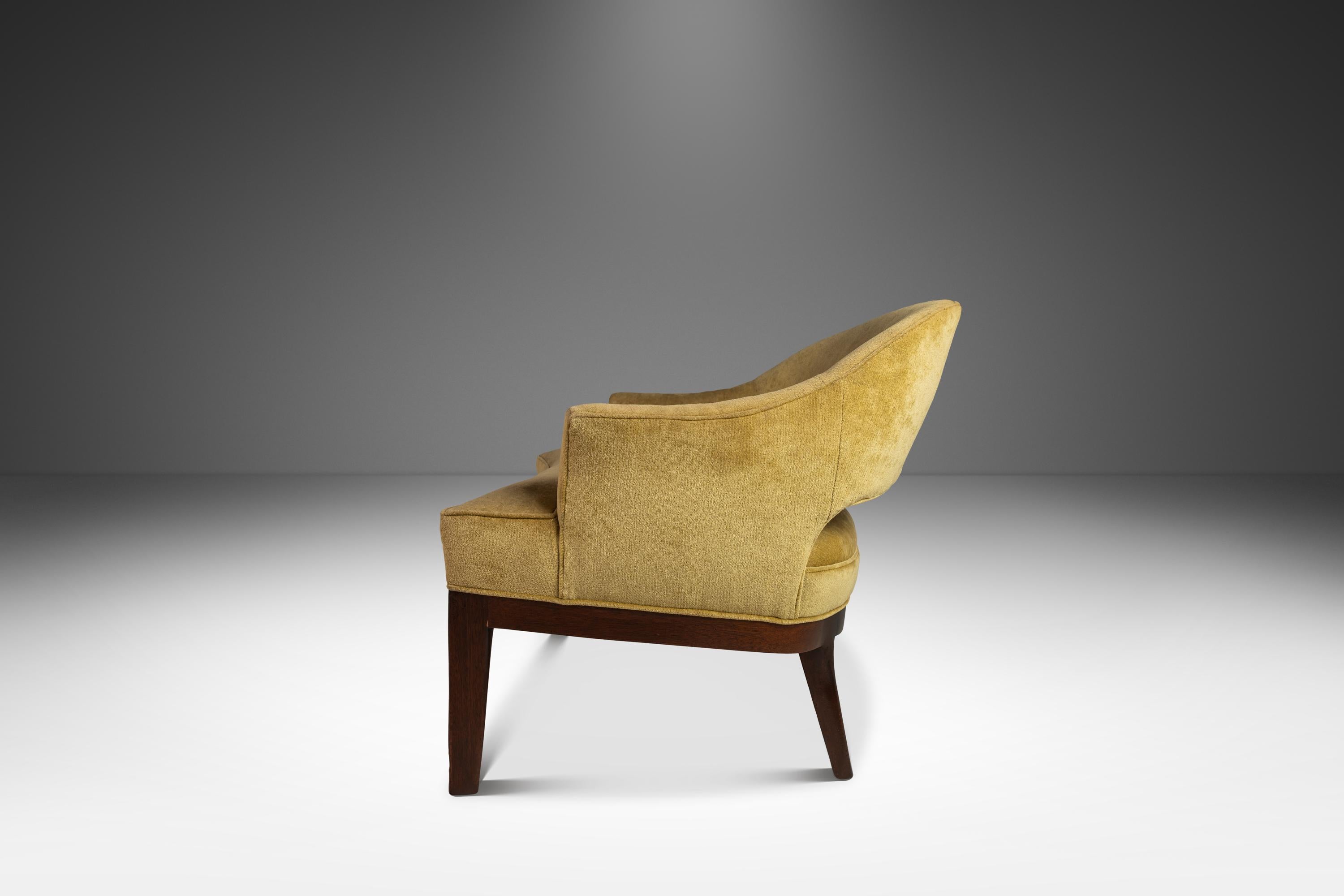 Loungesessel aus Nussbaumholz und Original-Stoff nach Harvey Probber, Usa, ca. 1970er Jahre (Walnuss) im Angebot