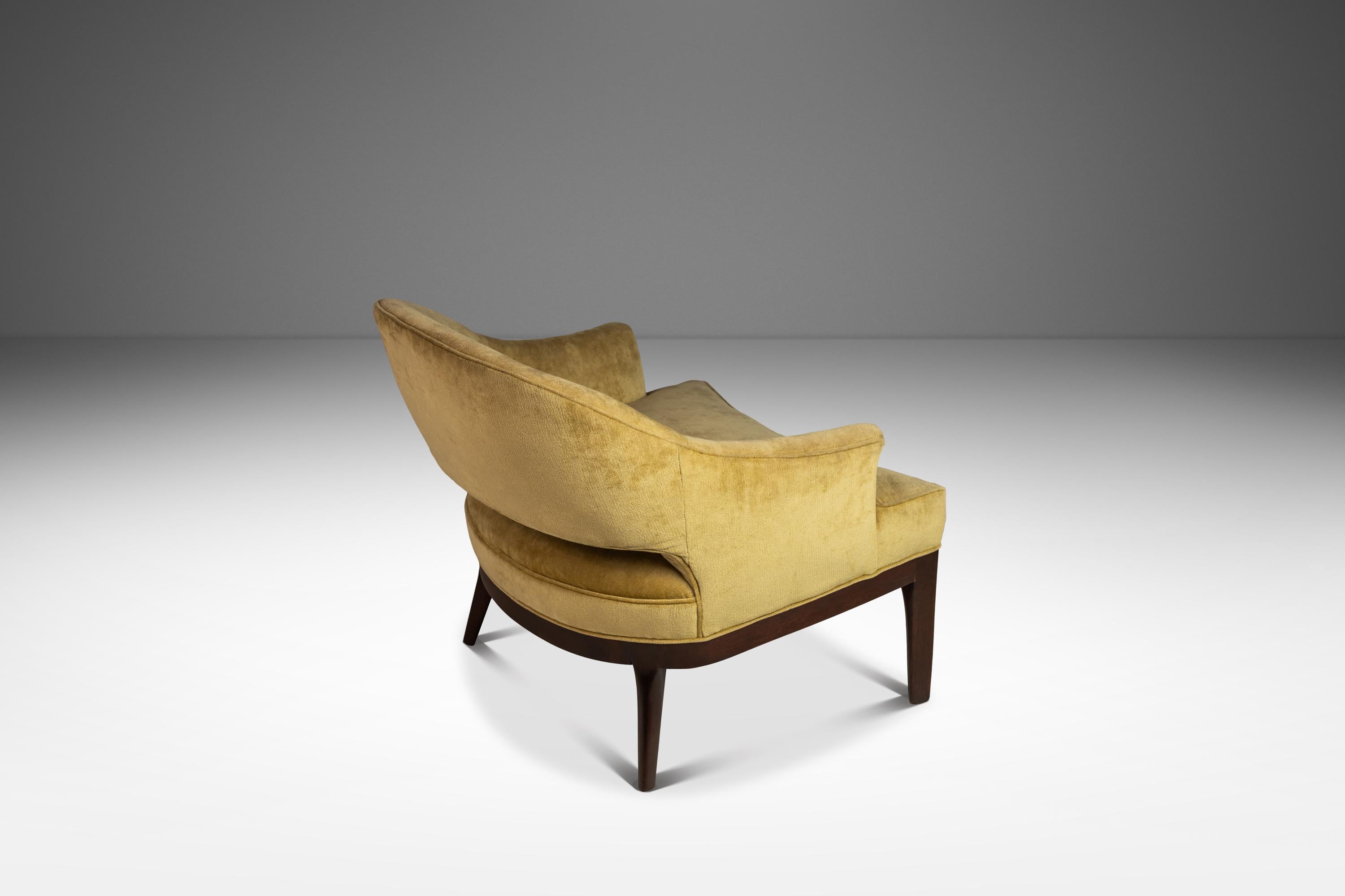Loungesessel aus Nussbaumholz und Original-Stoff nach Harvey Probber, Usa, ca. 1970er Jahre im Angebot 1