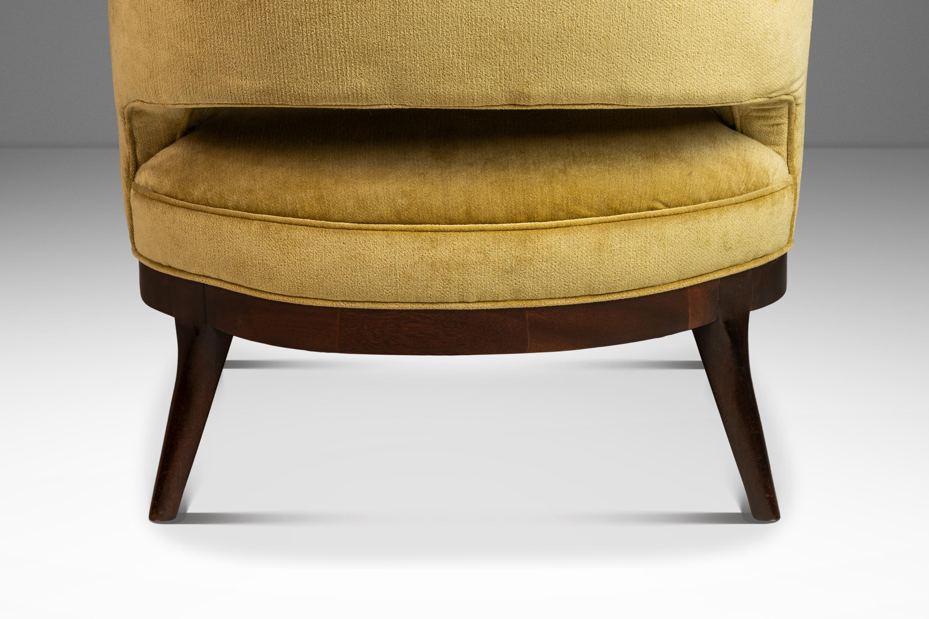 Loungesessel aus Nussbaumholz und Original-Stoff nach Harvey Probber, Usa, ca. 1970er Jahre im Angebot 2