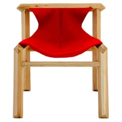 Lounge chair in wool felt , wood and 3D joints