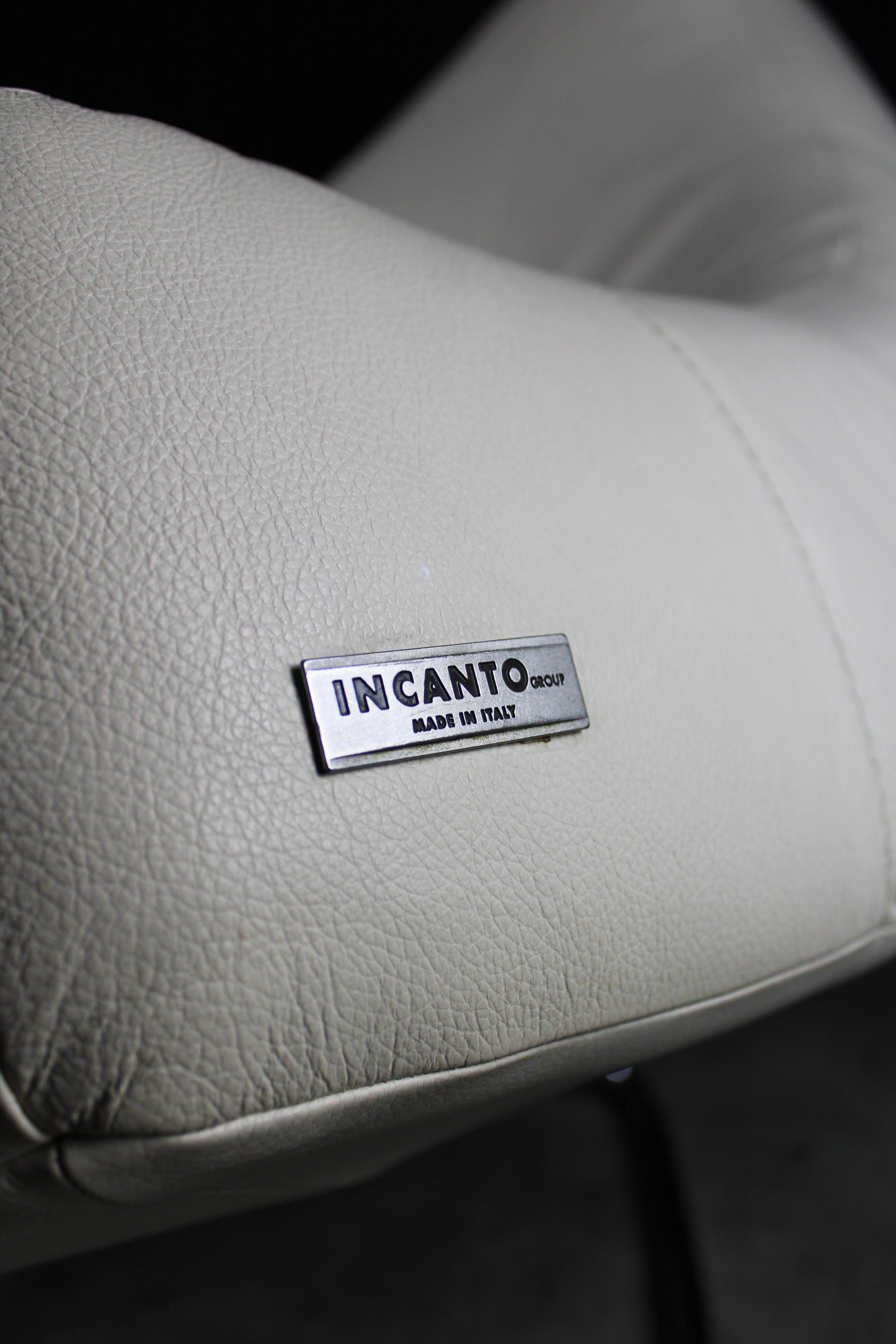 Lounge Chair Incanto Vanilla Leather Post Modern 1990's Italy For Sale 3