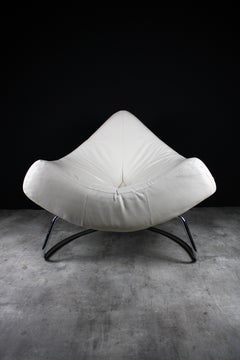 Lounge Chair Incanto Vanilla Leather Post Modern 1990's Italy