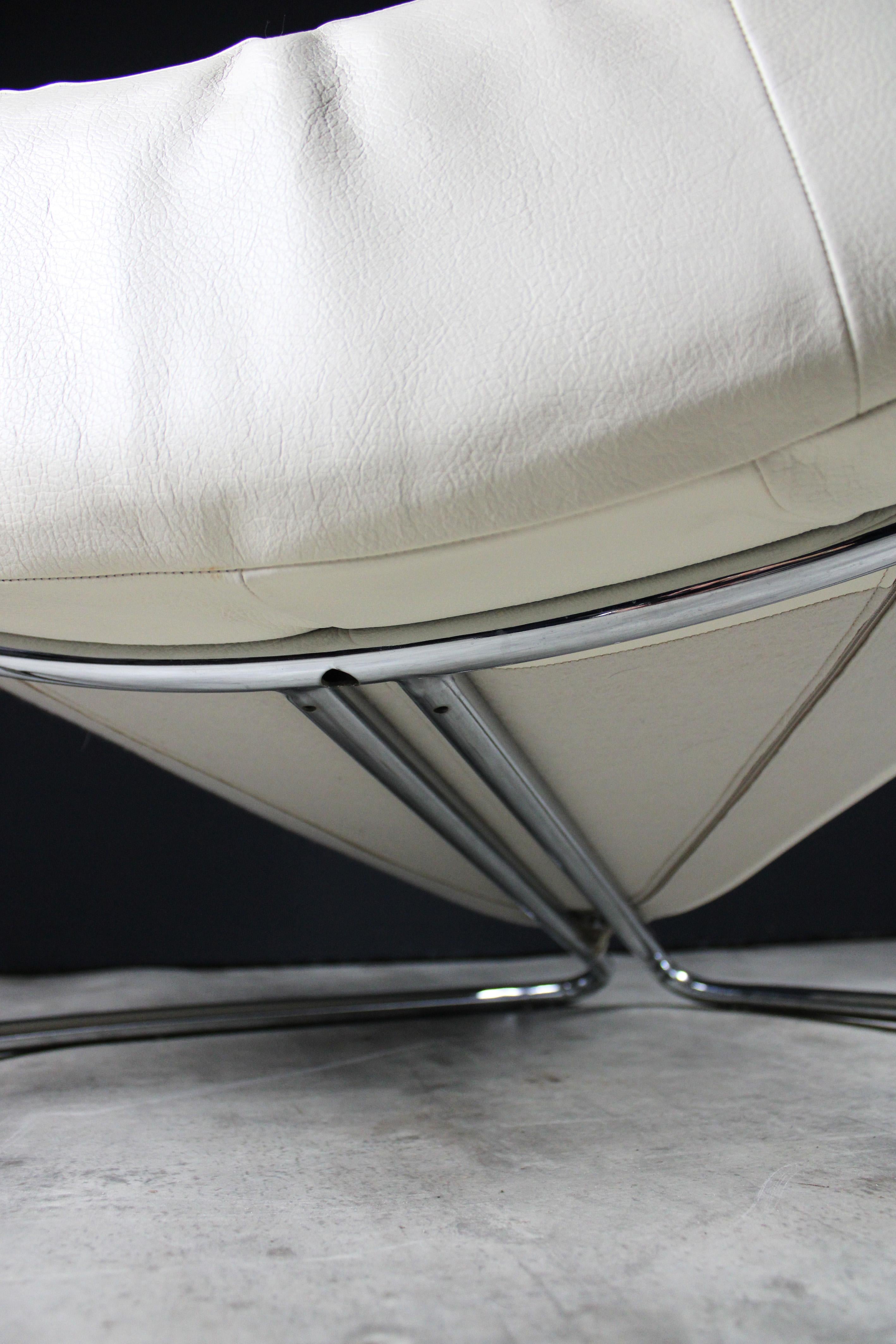 Lounge Chair Incanto Vanilla Leather Post Modern 1990's Italy For Sale 2