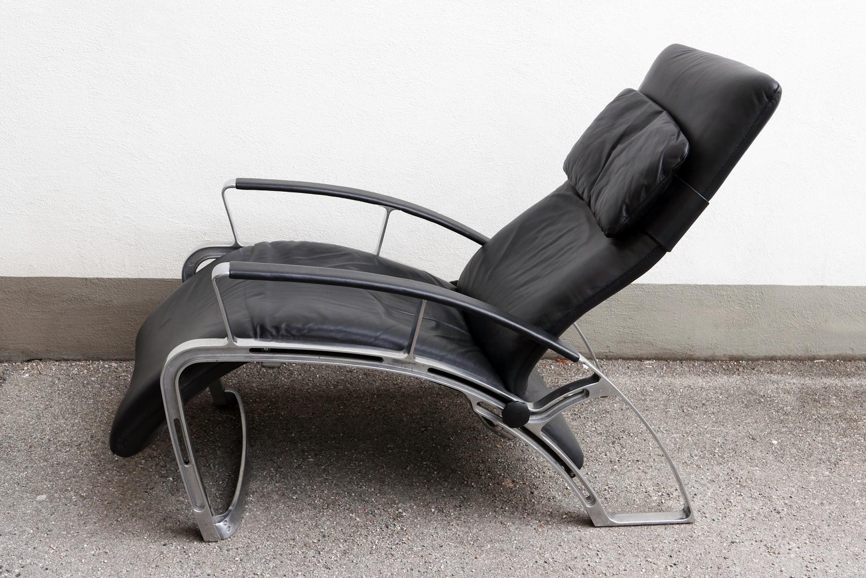 Leather Lounge Chair IP84S by Ferdinand A. Porsche for Interprofil Germany 1984