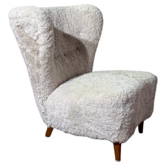 Lounge Chair Johannes Brynte in Sheepskin, Swedish Modern 1940s
