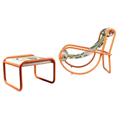 Lounge chair Locus Solus Gae Aulenti for Poltronova, with pouf